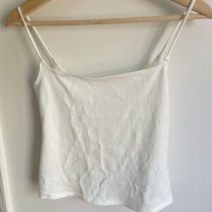 Reformation White Ribbed Camisole